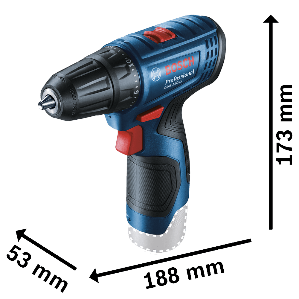 Parafusadeira Furadeira a bateria Bosch GSR 120-LI, 12V