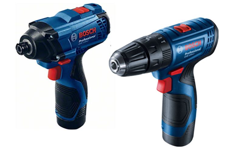 Kit Bosch Parafusadeira Furadeira GSB 120-LI e Chave de Impacto GDR 120-LI, 12V
