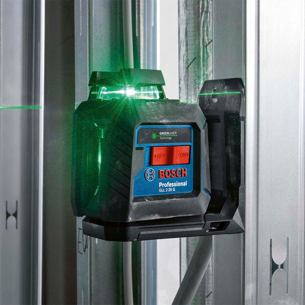 Nível laser verde de linhas cruzadas Bosch GLL 2-20G 10m