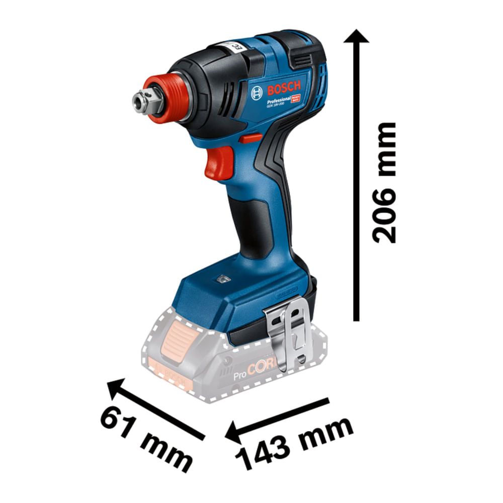 Parafusadeira/chave de impacto a bateria Bosch GDX 18V-200, 18V SB