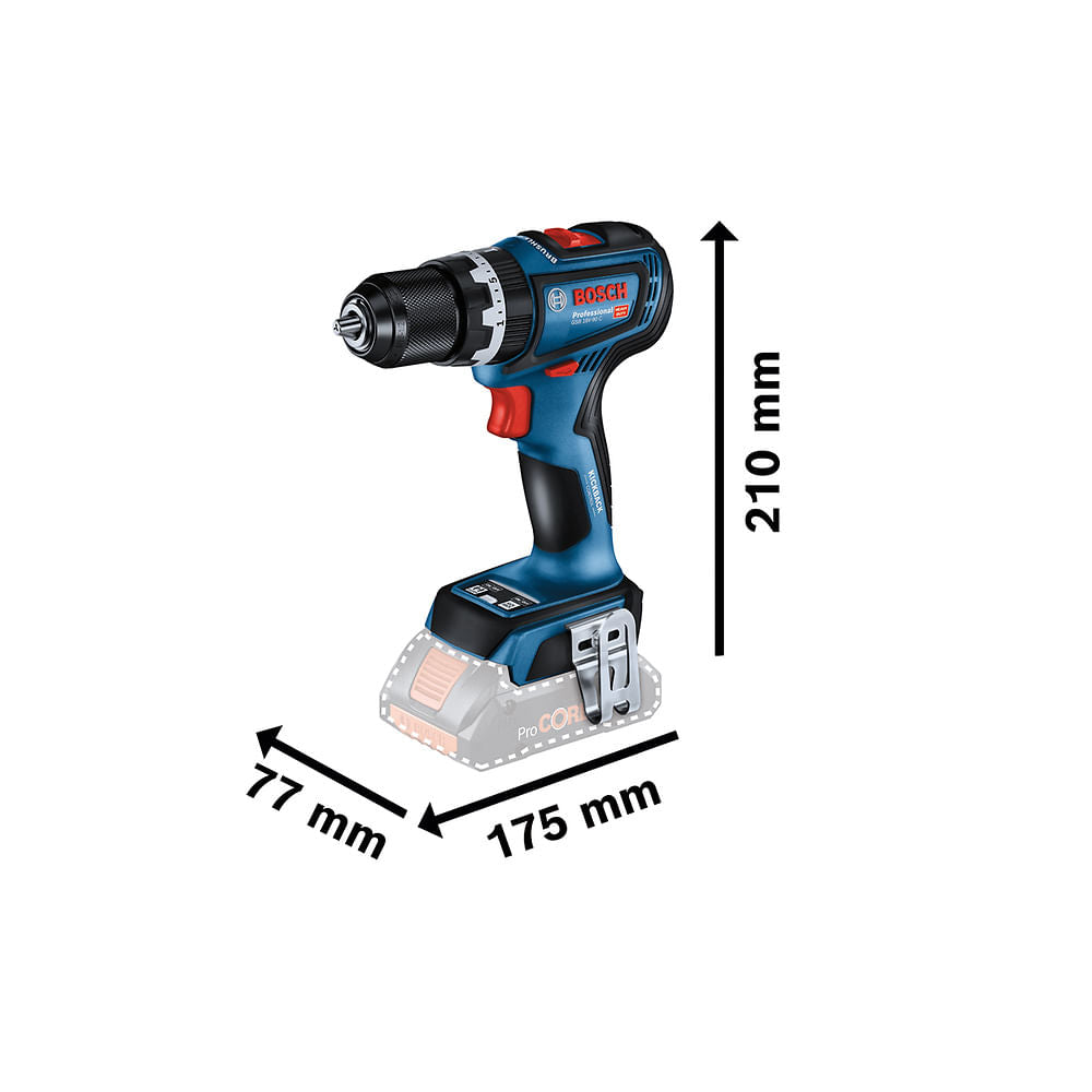 Furadeira e parafusadeira Bosch GSB 18V-90C, BRUSHLESS, 18V