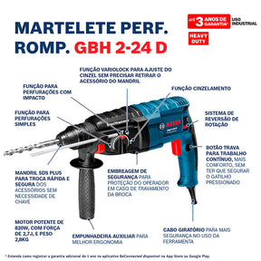 Martelete rompedor Bosch GBH 2-24D 820W
