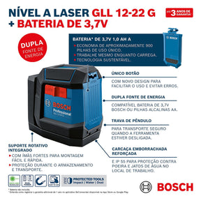 Nível a Laser verde Bosch GLL 12-22 G LI