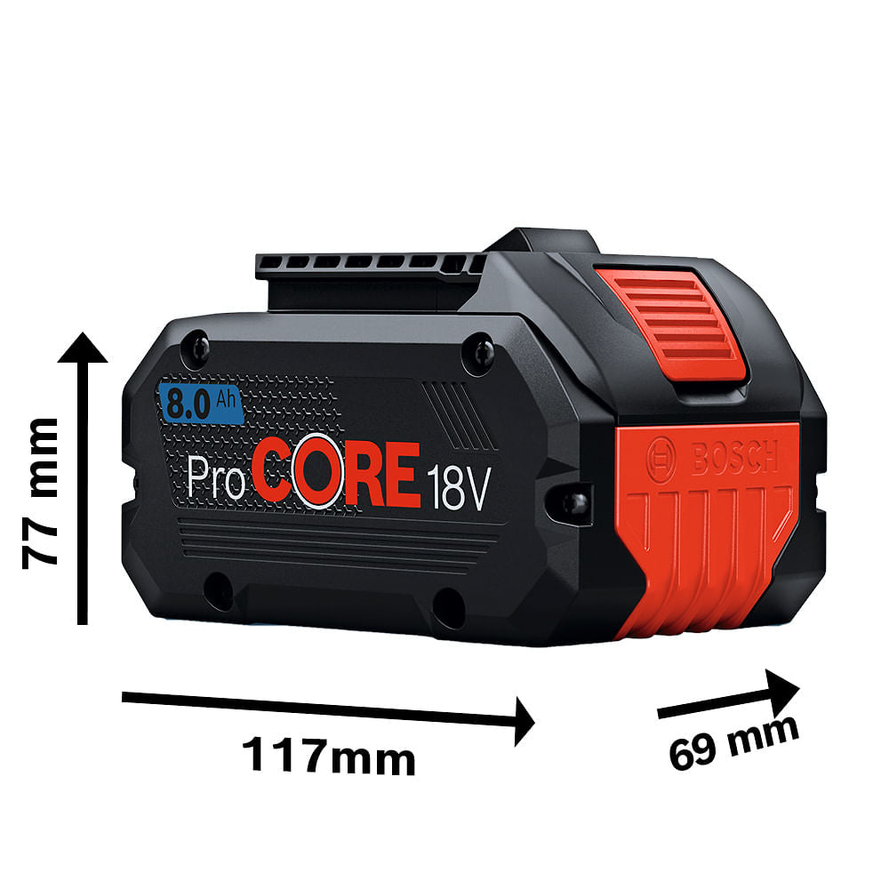 Kit Carregador Bosch GAL 1880 CV e 2B PROCORE 18V 8,0 AH